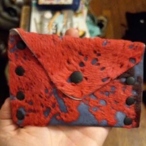 Red and Blue Leather Wallet
